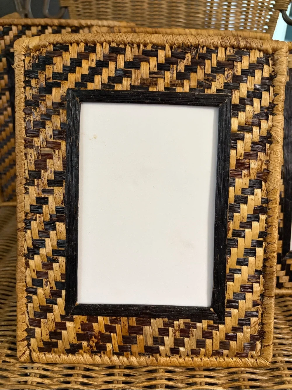Handwoven Wicker Picture Frames - Natural Brown (Set of 4)